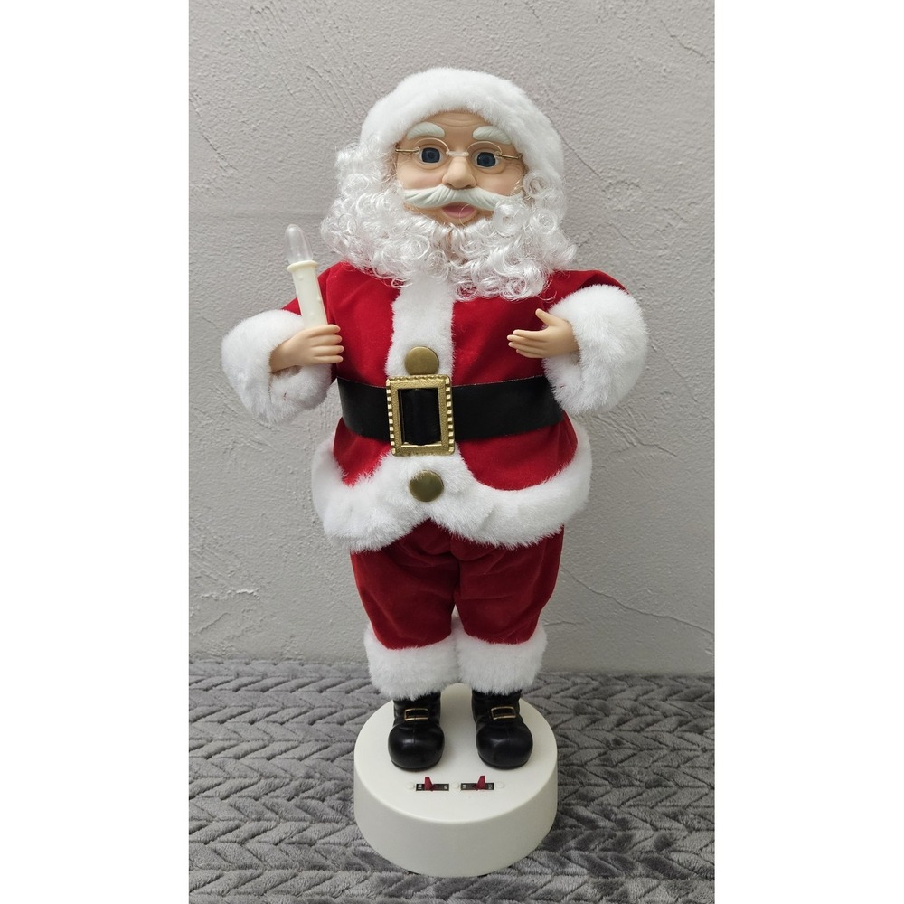 Vintage Christmas Holiday Animated Motion Display‎ Musical Light Up Santa Figure